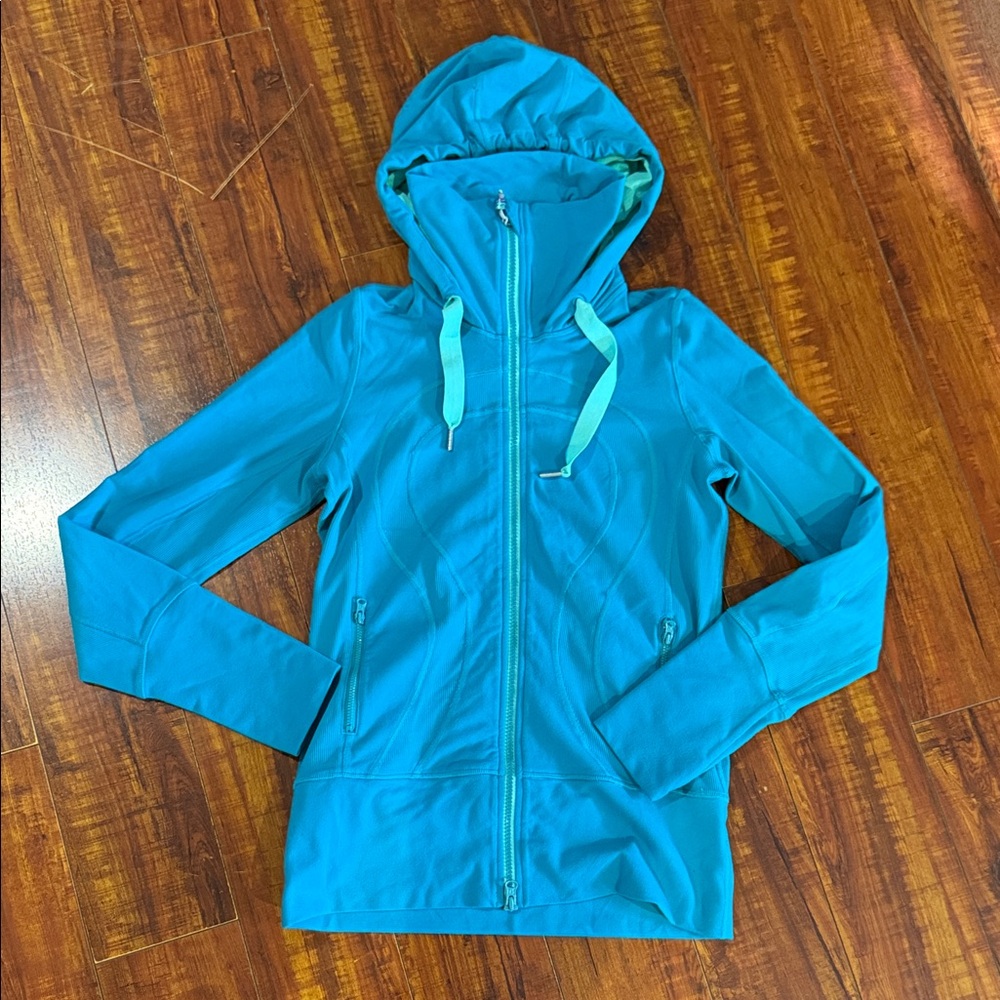 Lululemon Hooded Active Zippered Turquoise Jacket